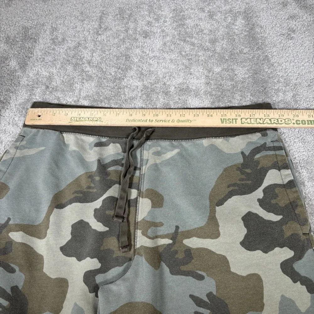 Old Navy Sweat Shorts Mens L Green Camo Fleece Drawstring Athletic Gym Y2K